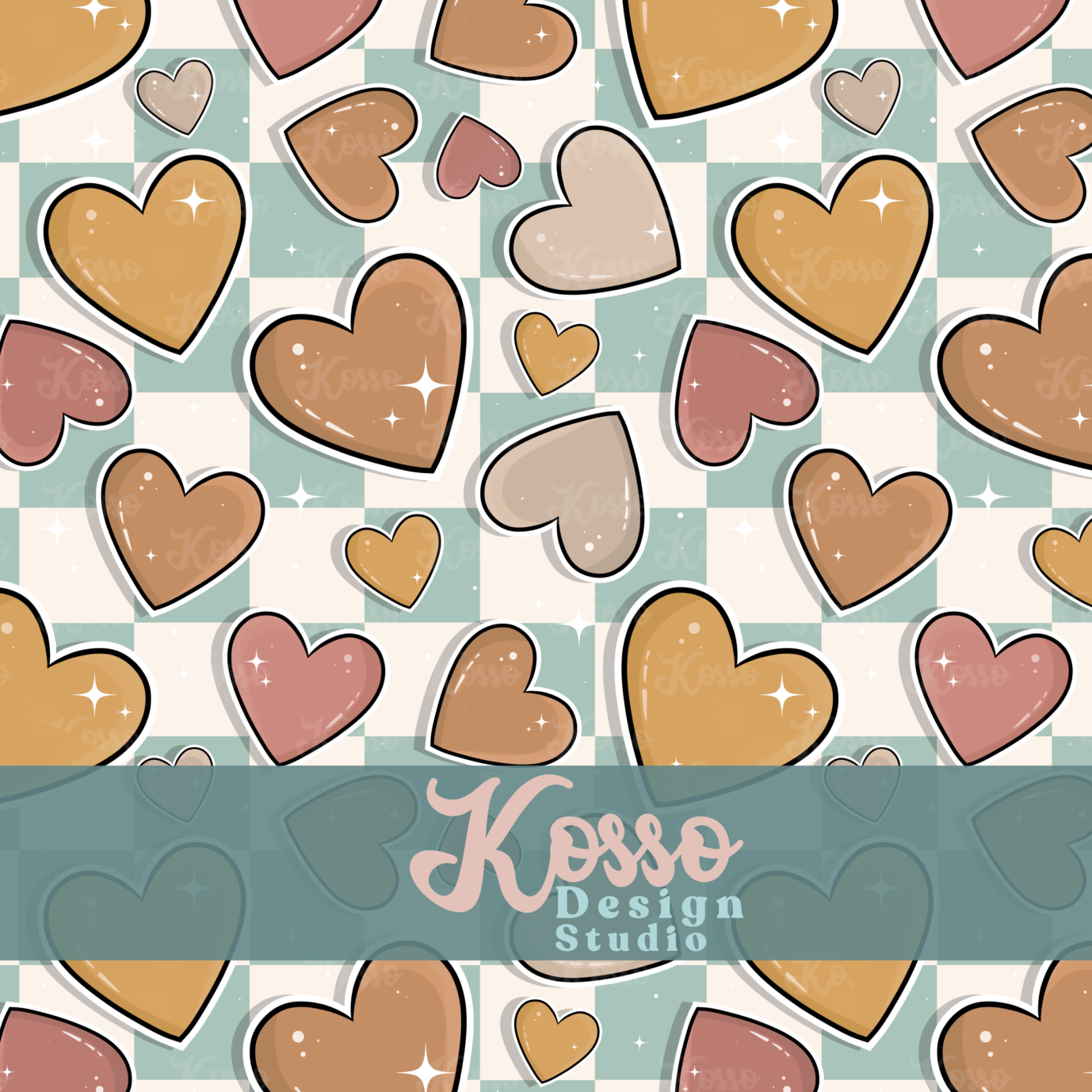 Valentine Hearts- Non exclusive seamless design (multiple colours)