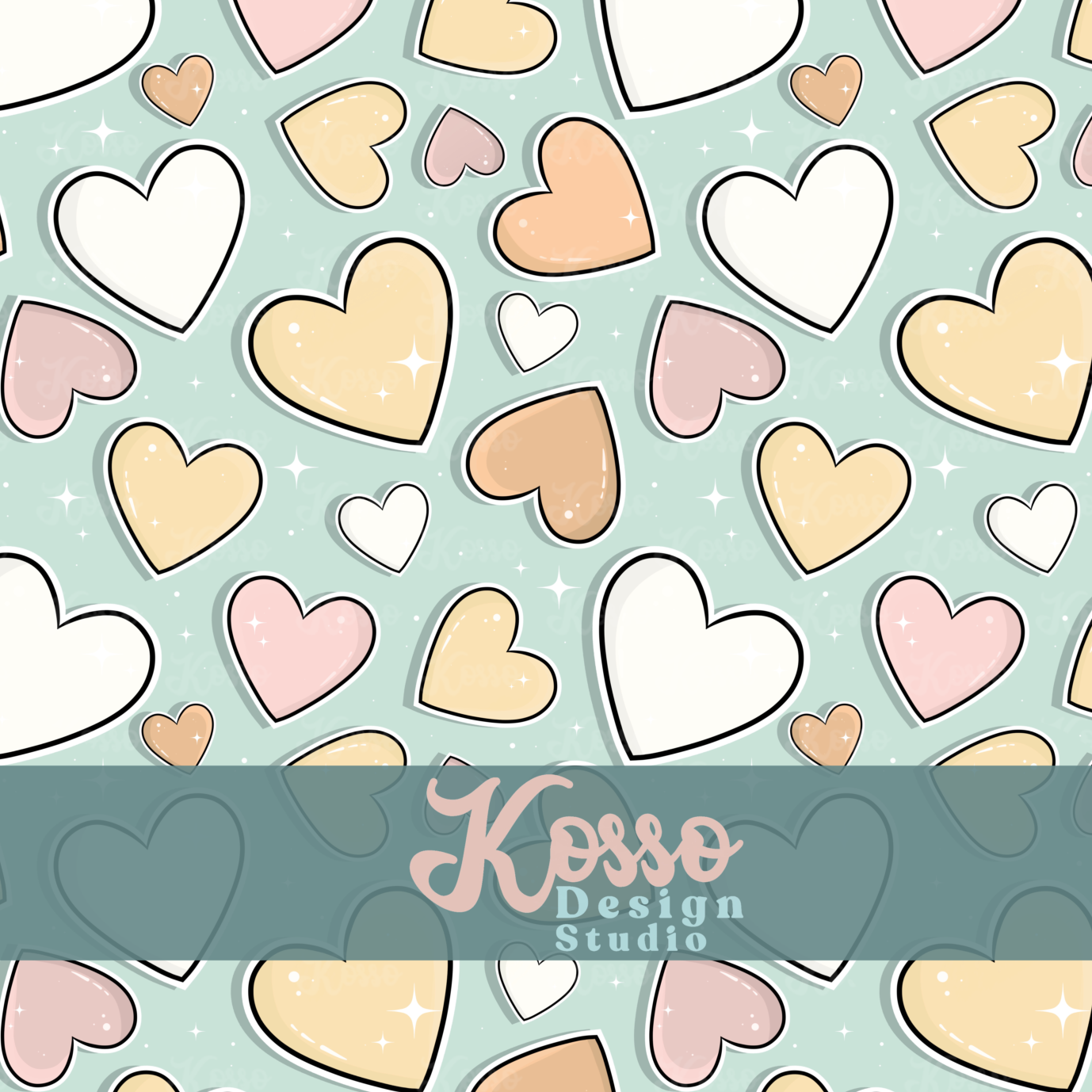 Valentine Hearts- Non exclusive seamless design (multiple colours)