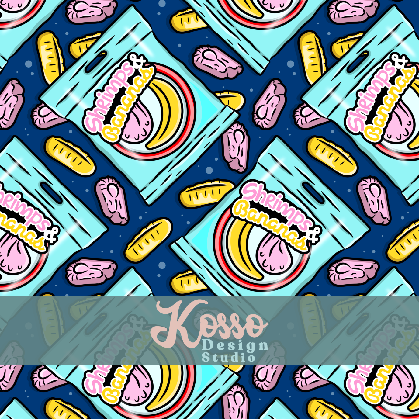 Shrimp & Bananas - Limited exclusive (5 available of each)- Seamless Design