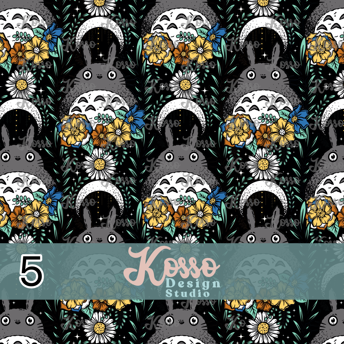 Floral Neighbour -TRANSPARENT (1 Available per colourway)- Seamless Design