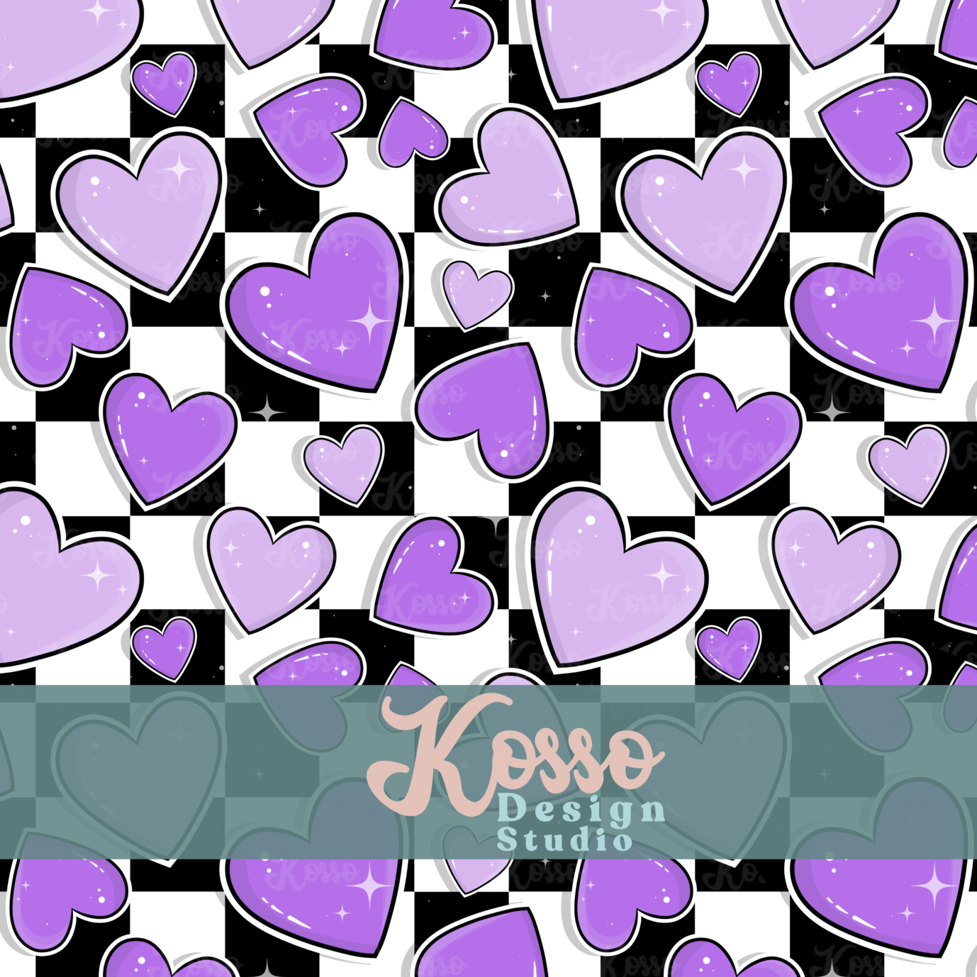 Valentine Hearts- Non exclusive seamless design (multiple colours)