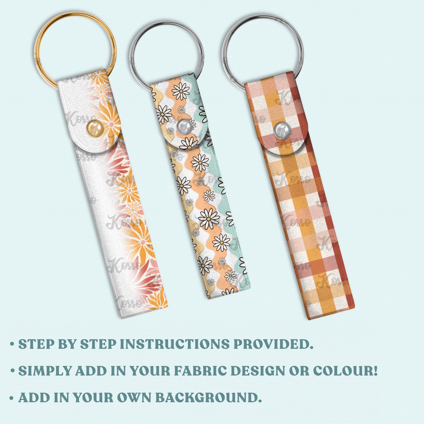 Fabric key fob mock up