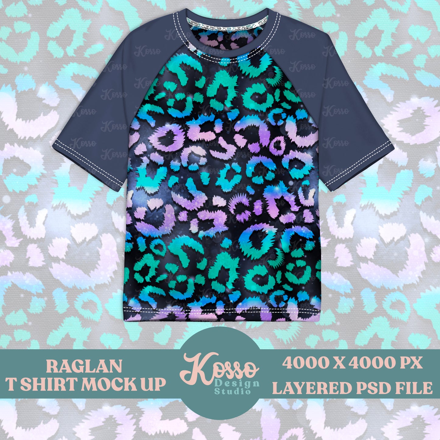 Realistic raglan t shirt mock up