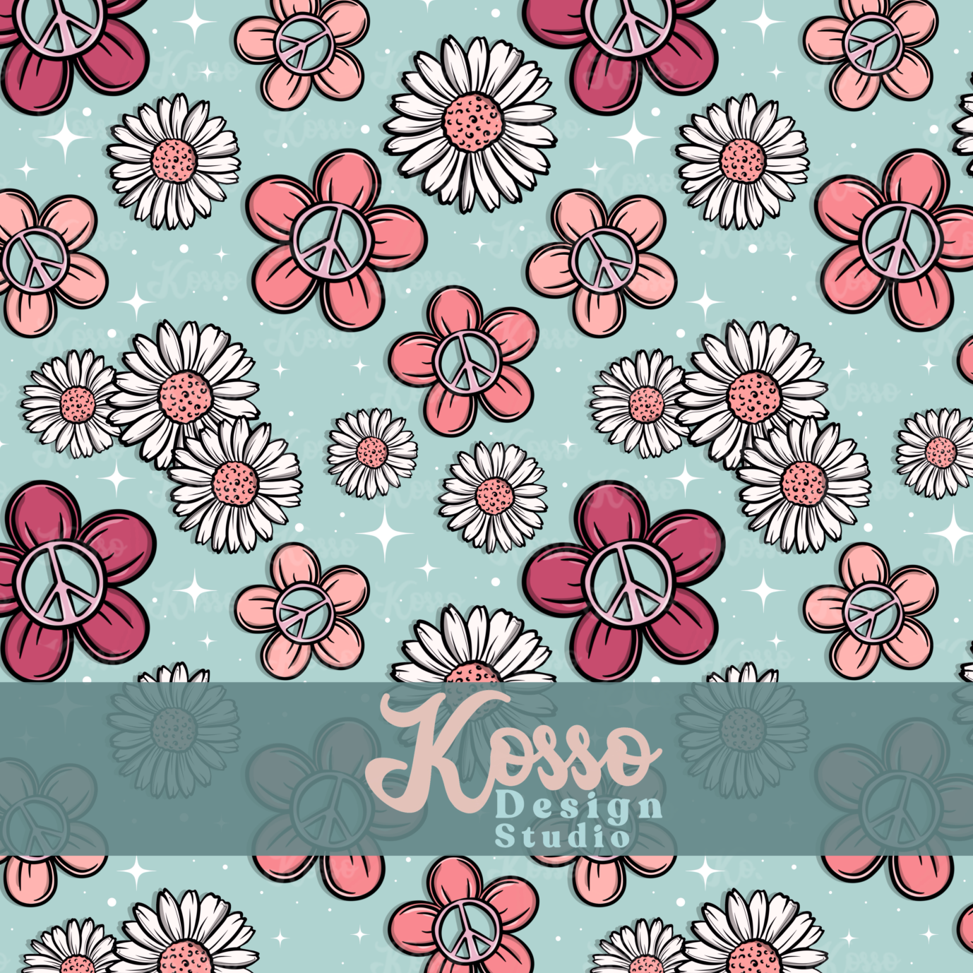 Peace Floral Spring - Non exclusive - Seamless Design
