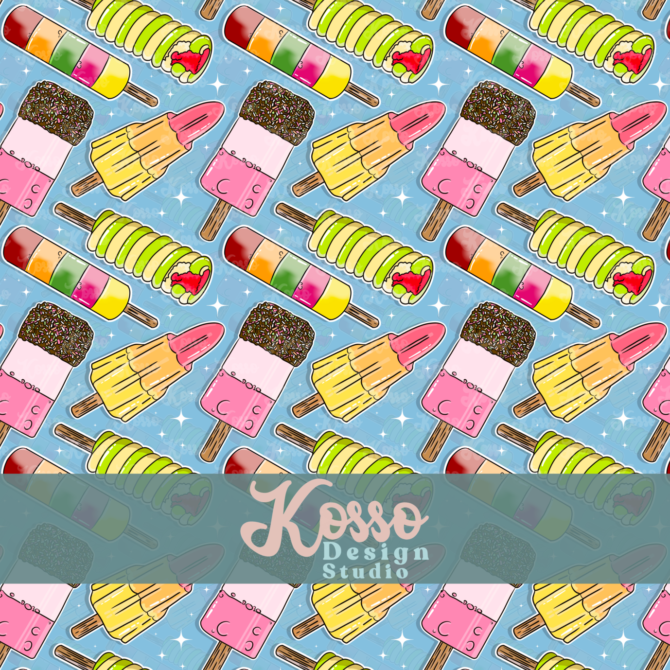 Summer mix ice lollies - Non exclusive - Seamless Design