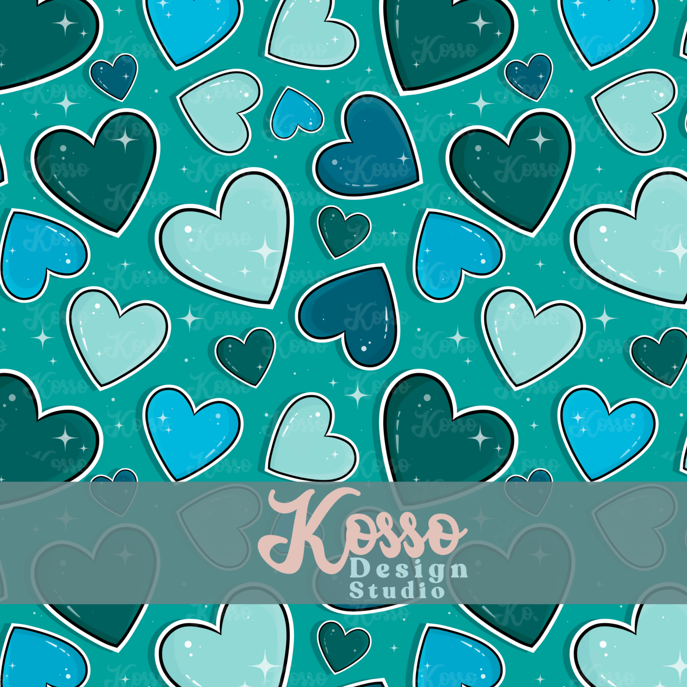 Valentine Hearts- Non exclusive seamless design (multiple colours)