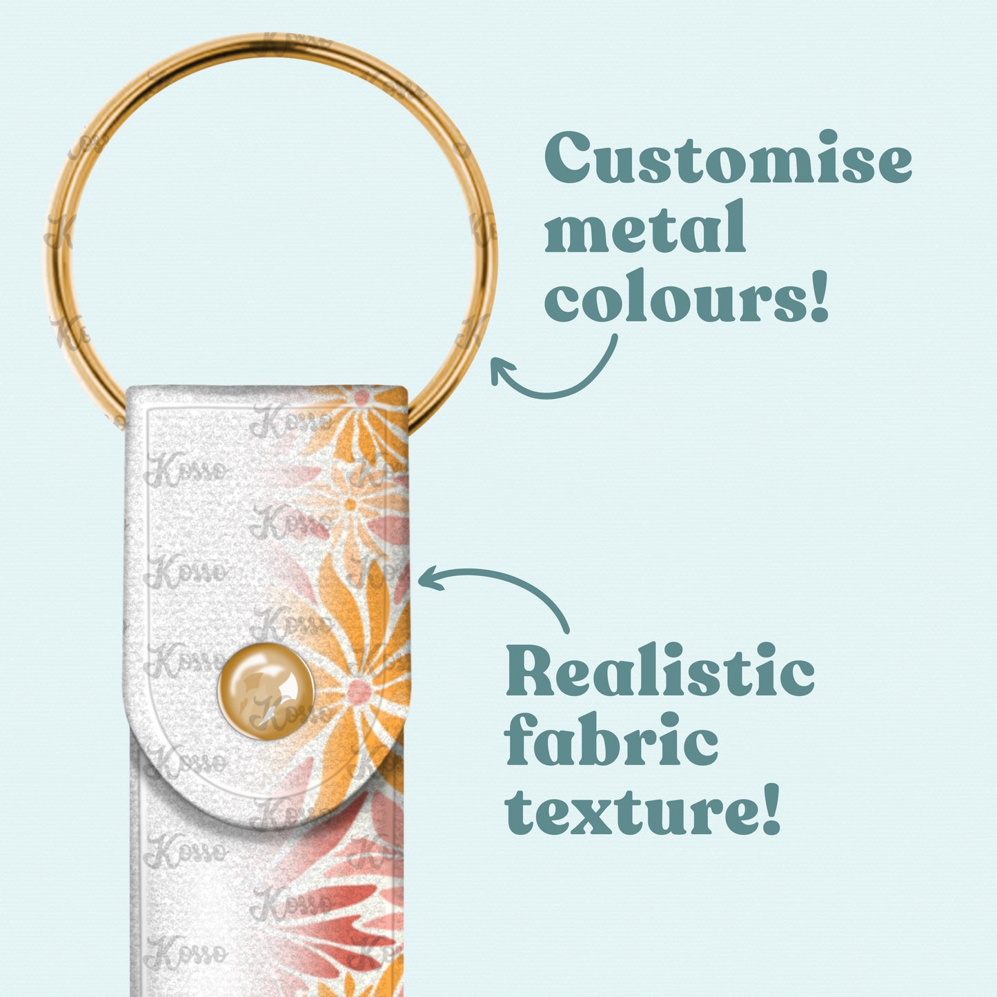 Fabric key fob mock up