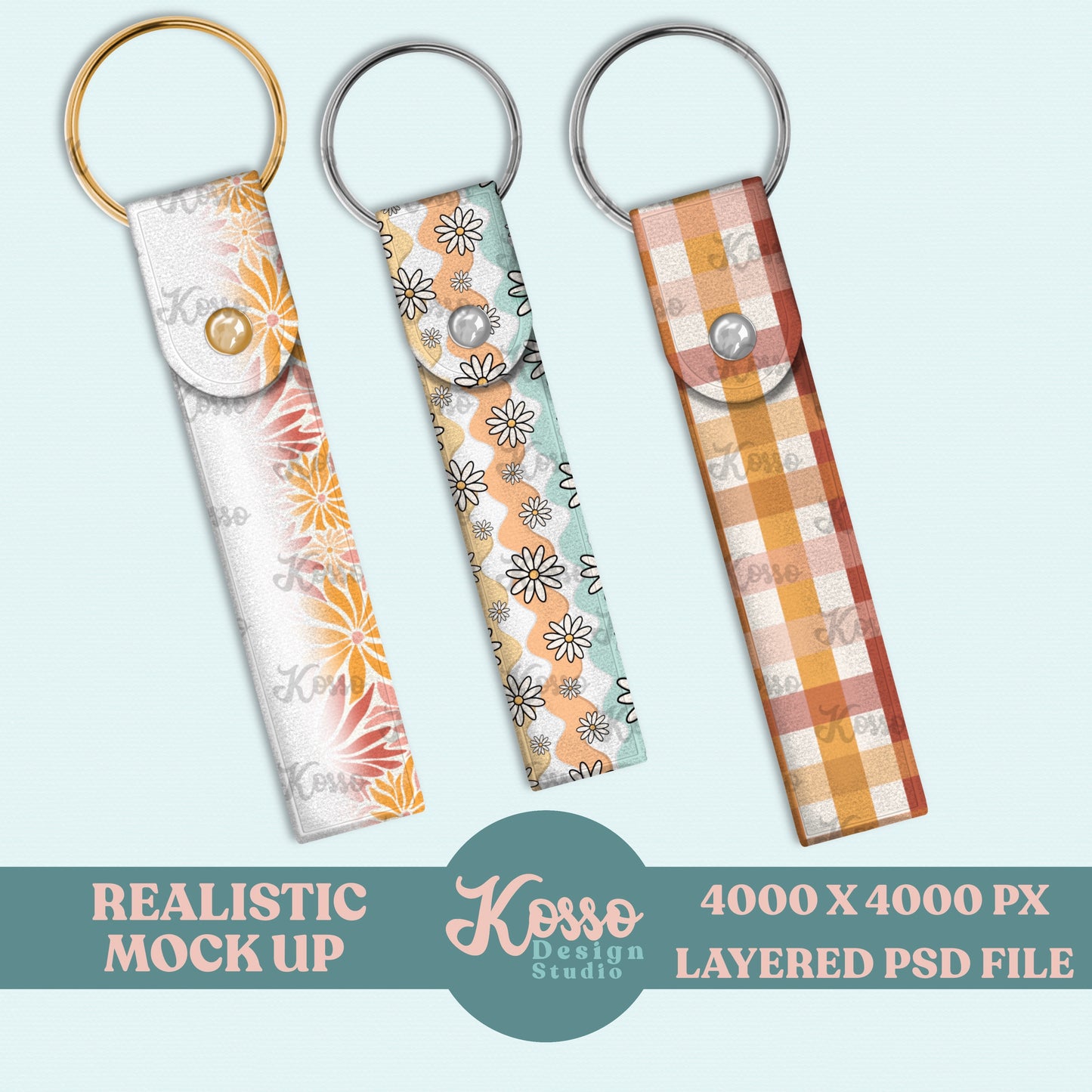 Fabric key fob mock up