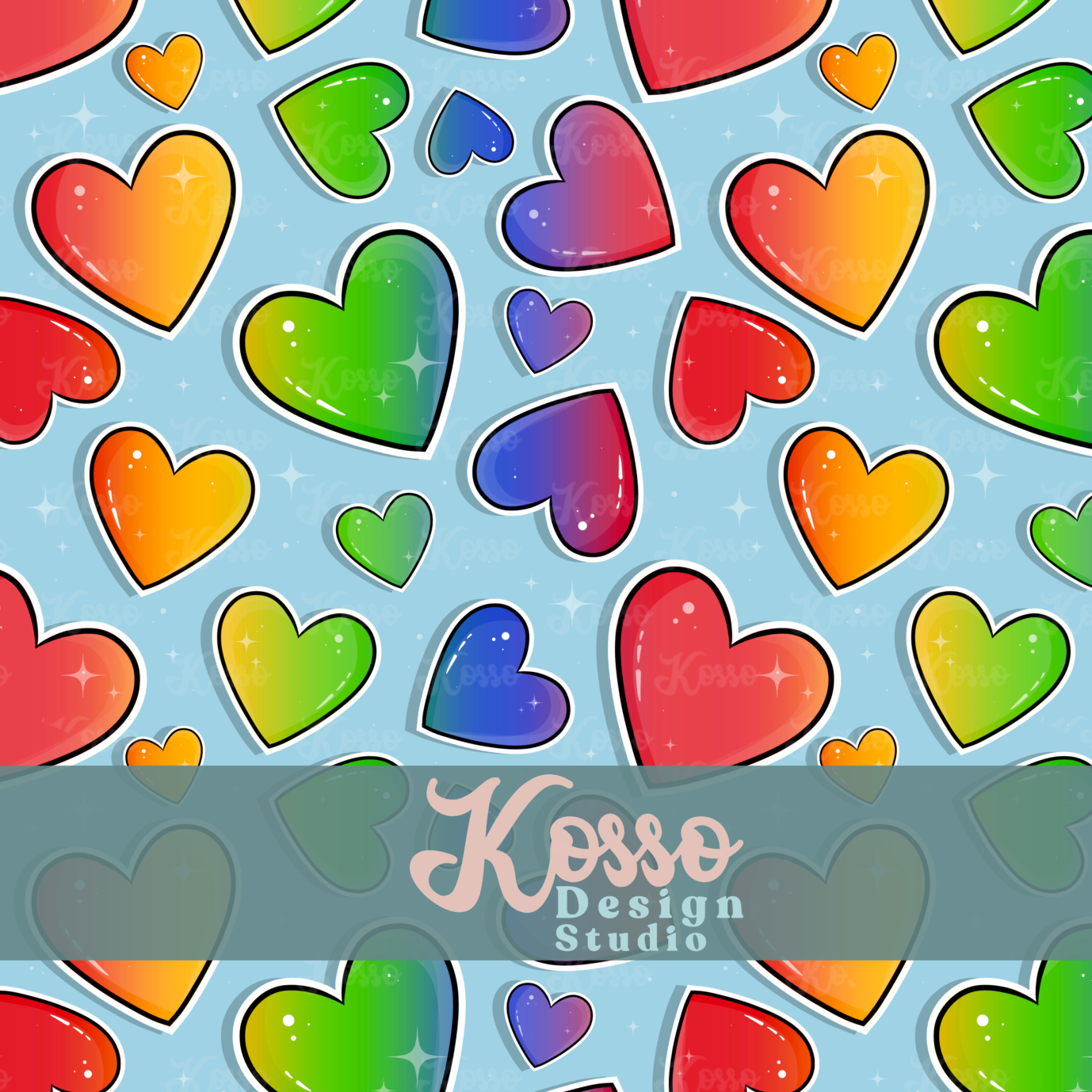 Valentine Hearts- Non exclusive seamless design (multiple colours)