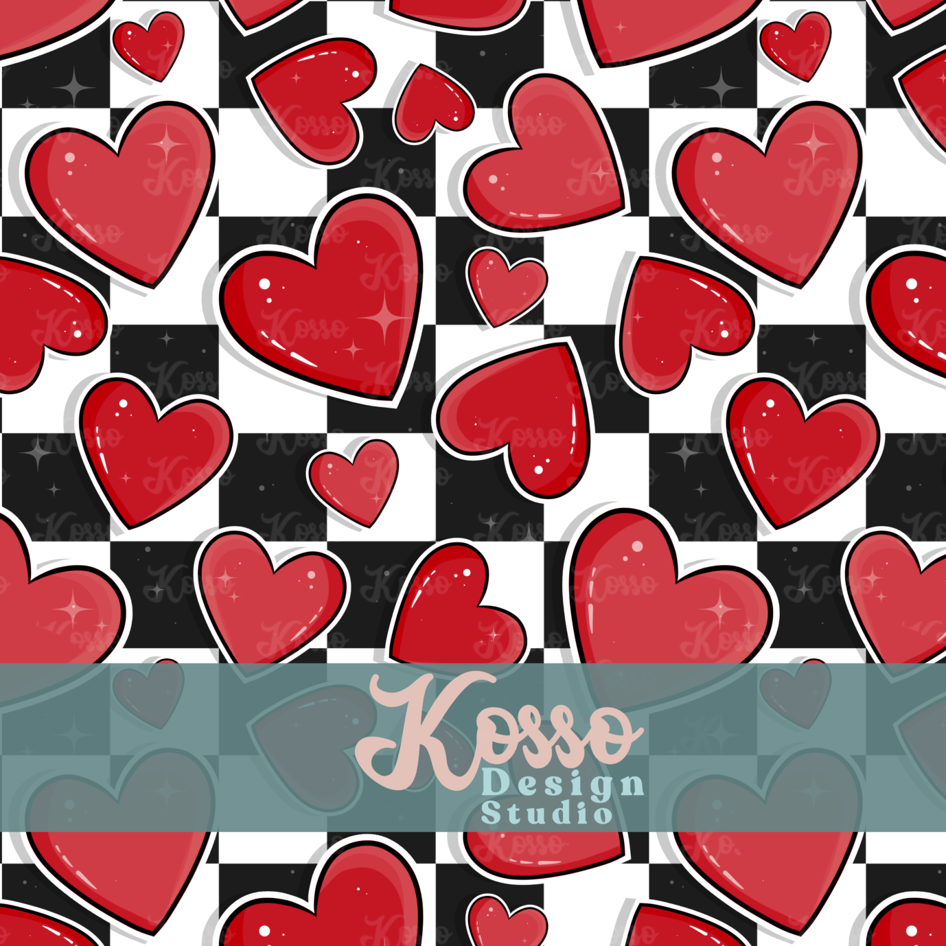 Valentine Hearts- Non exclusive seamless design (multiple colours)