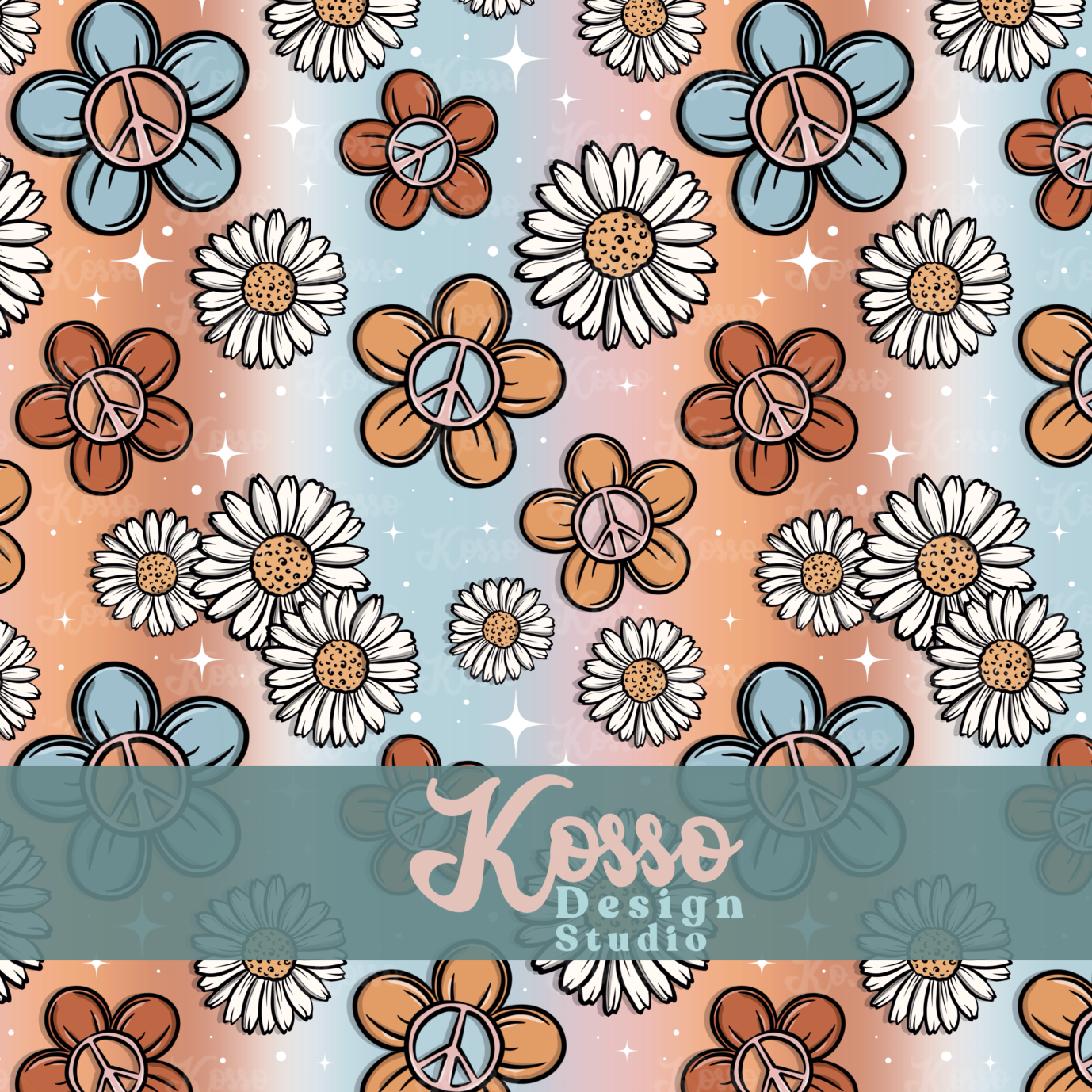 Peace Floral Spring - Non exclusive - Seamless Design