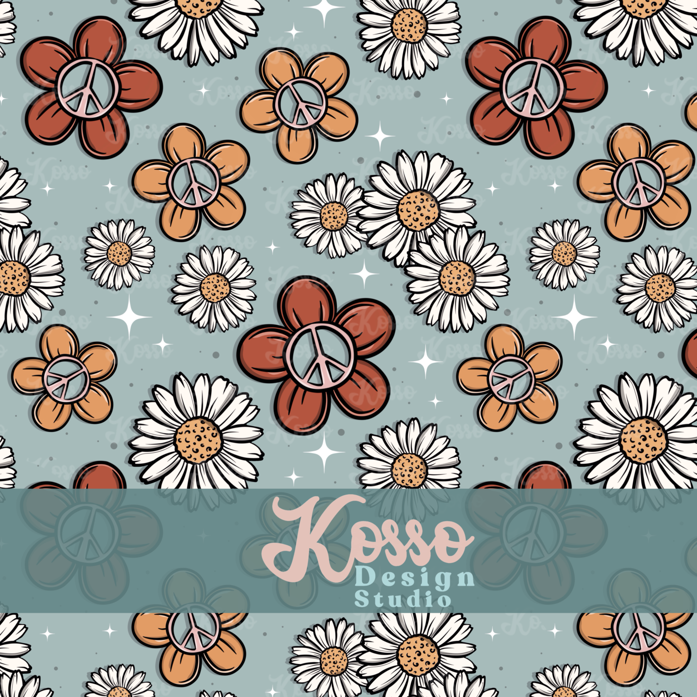 Peace Floral Spring - Non exclusive - Seamless Design