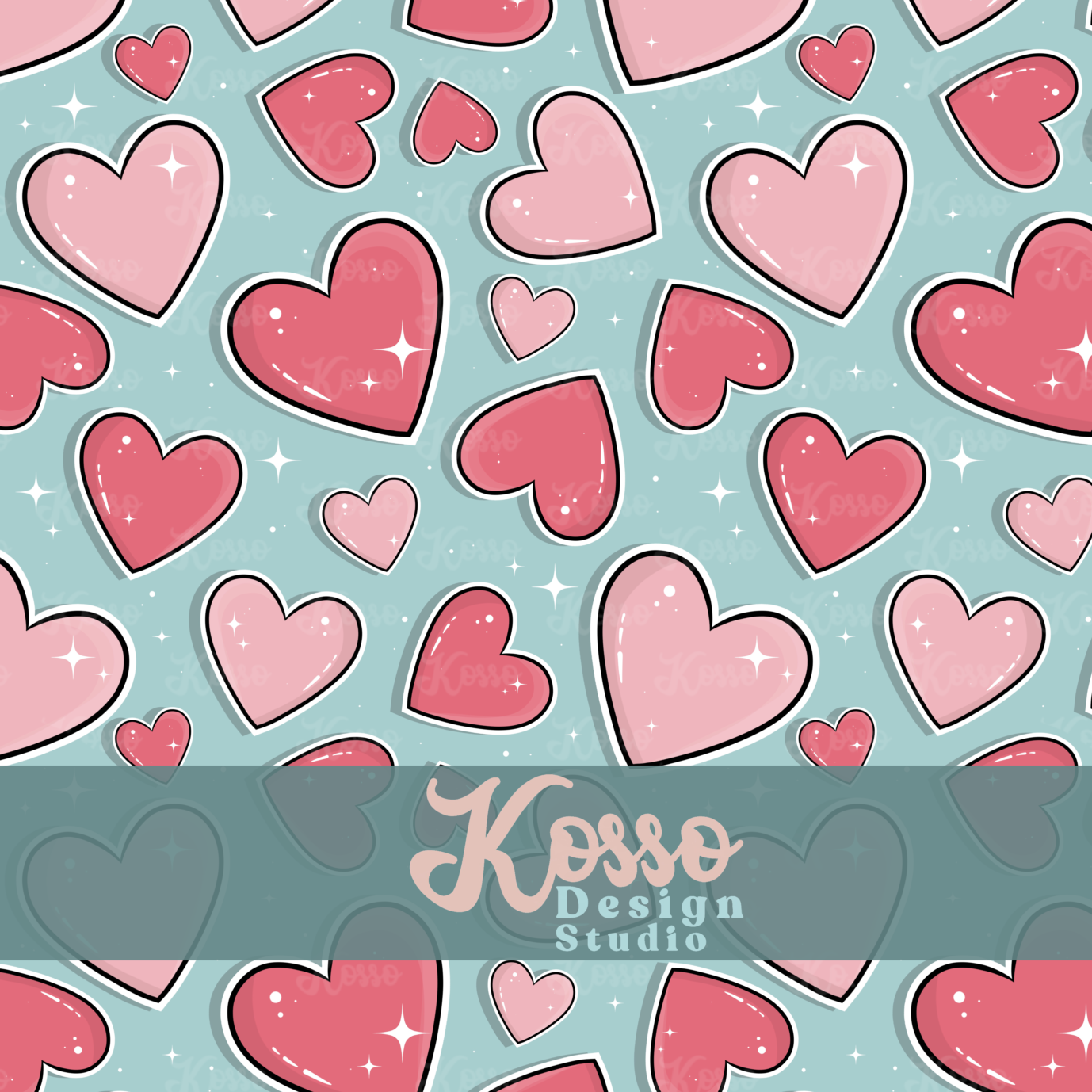 Valentine Hearts- Non exclusive seamless design (multiple colours)