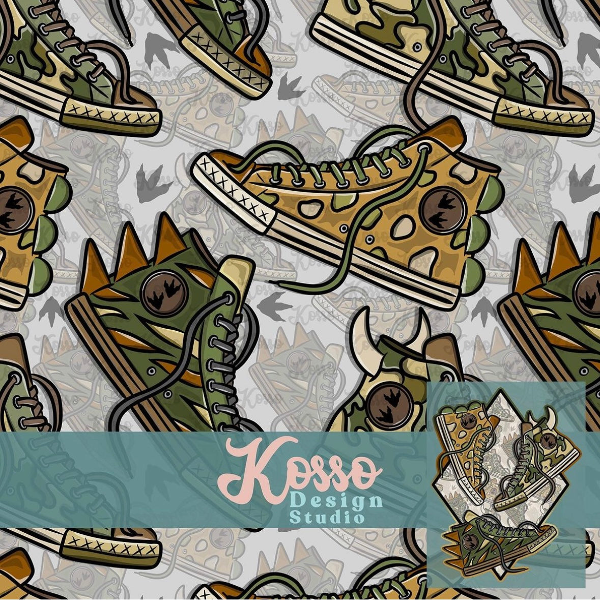Dinosaur Kicks- Non exclusive seamless design