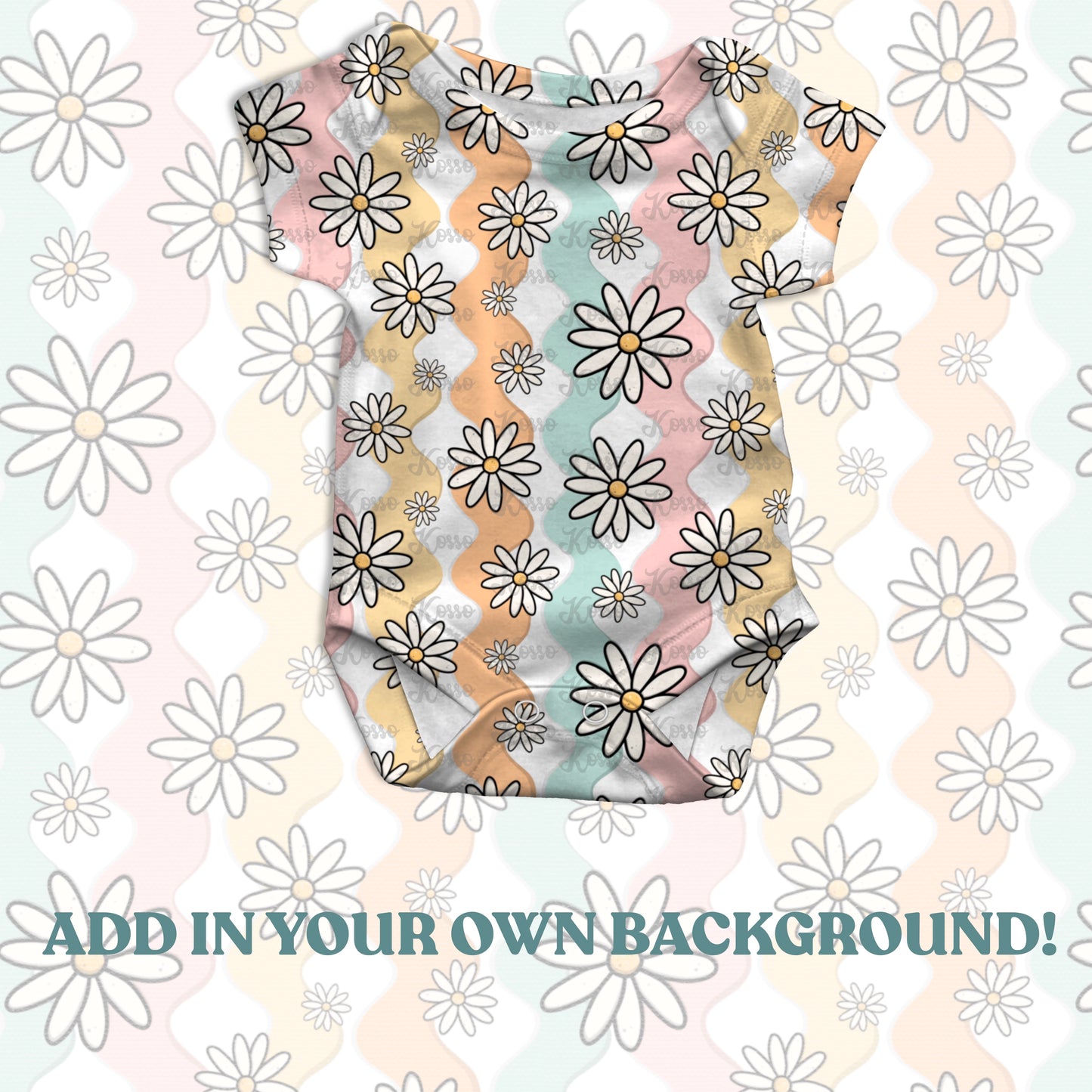 Short baby romper mock up