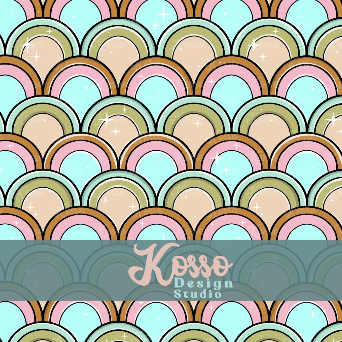 Pastel Rainbows - Non exclusive seamless design (multiple colours)
