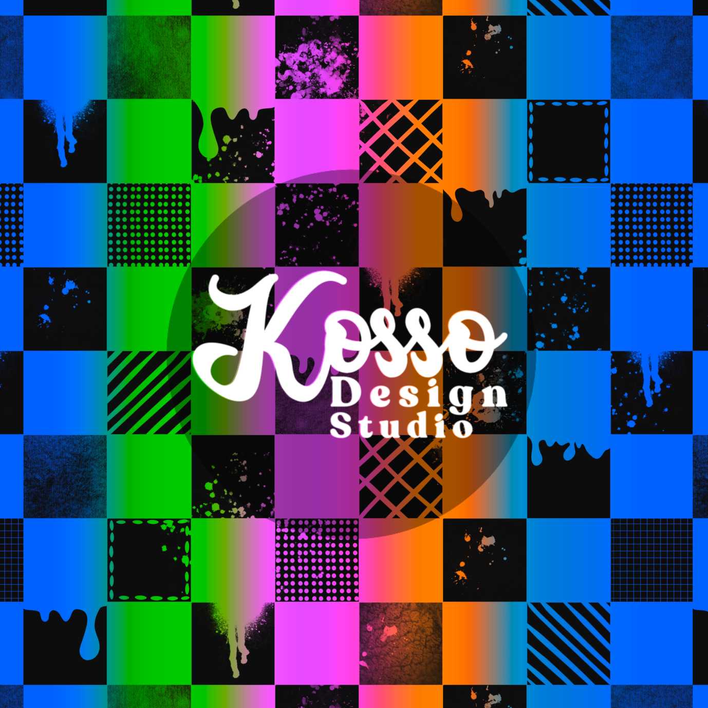 Neon Checks - Non Exclusive- Seamless Design