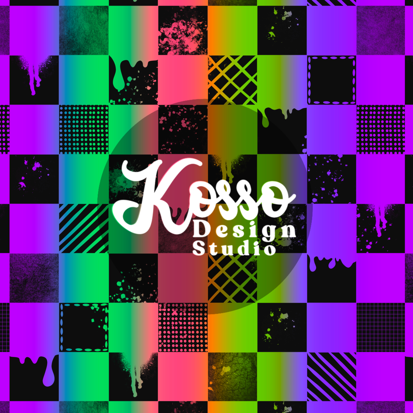Neon Checks - Non Exclusive- Seamless Design