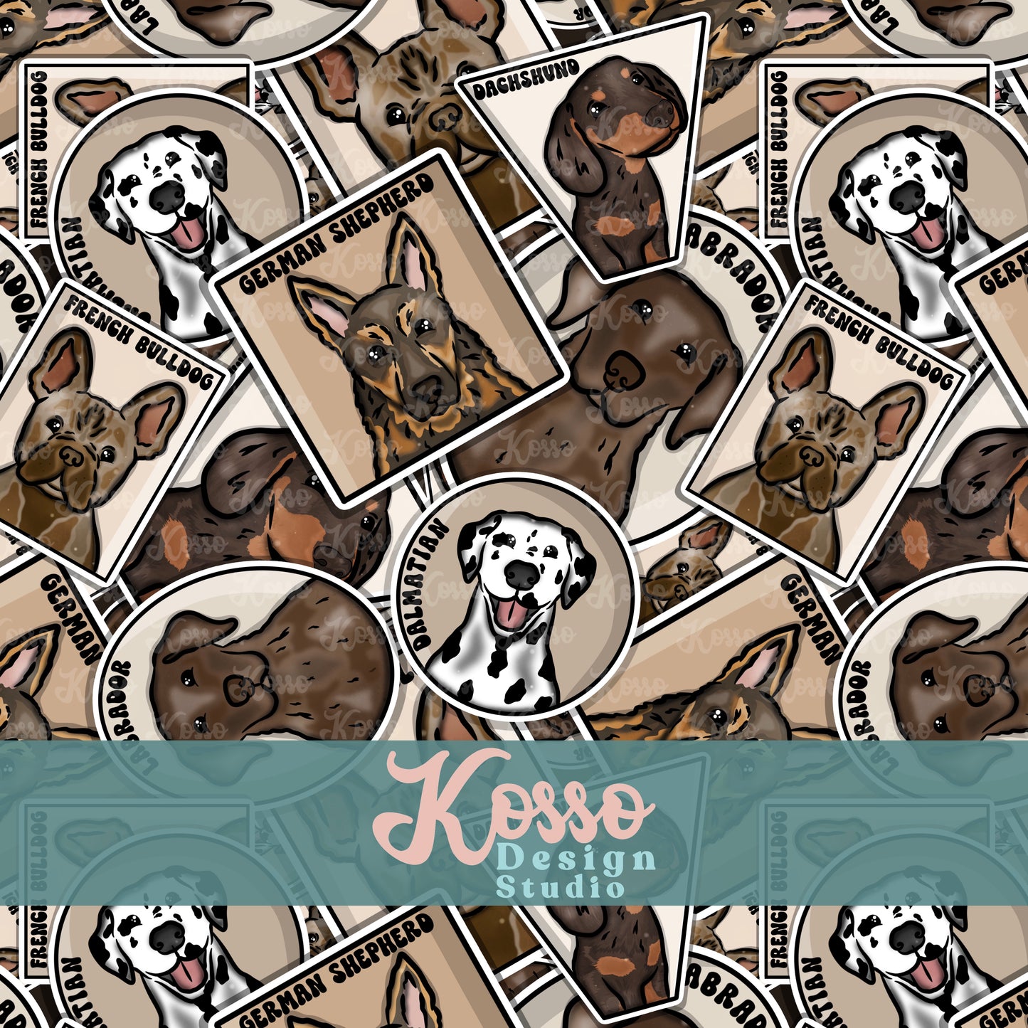 Dog Stickers - Limited Exclusive- Seamless Design (10 available)