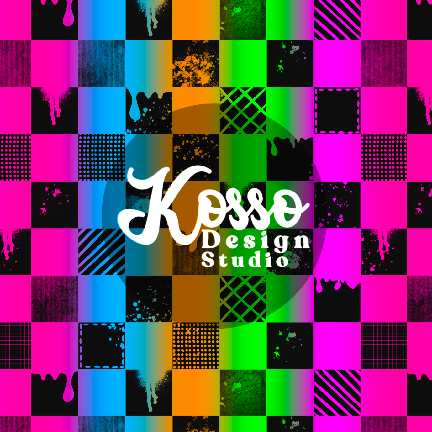 Neon Checks - Non Exclusive- Seamless Design