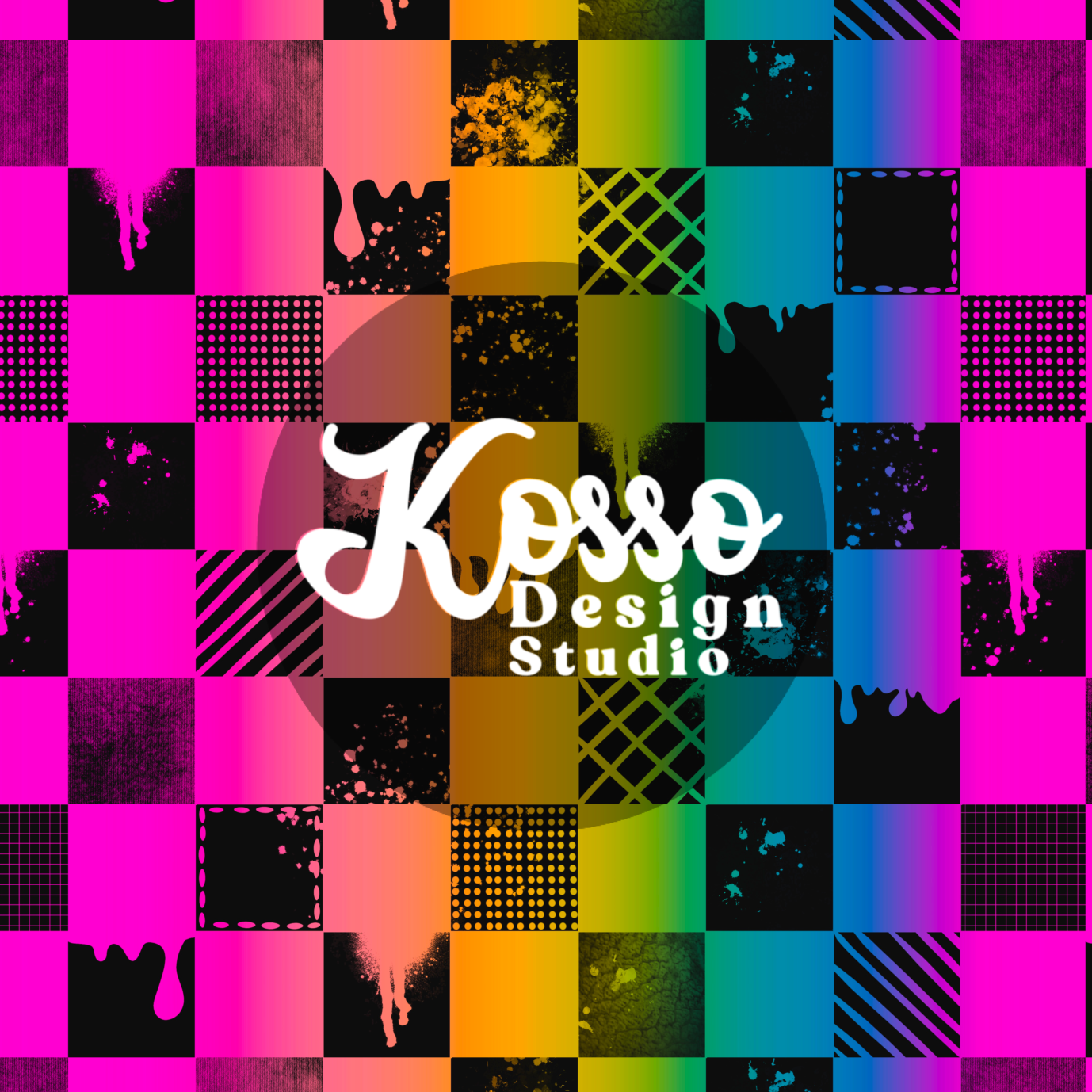 Neon Checks - Non Exclusive- Seamless Design