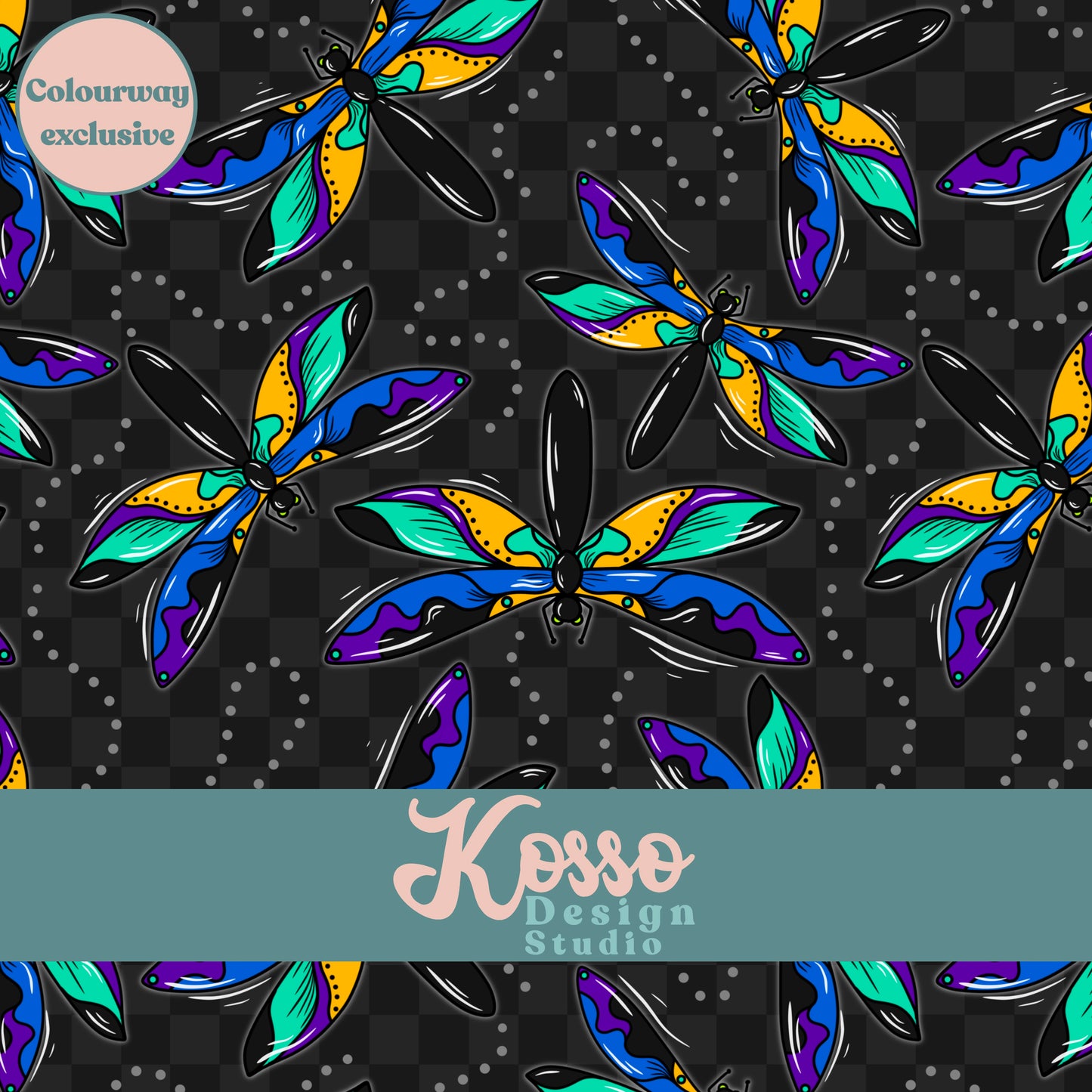 Hand drawn seamless design - sublimation pattern- digital repeat seamless design - alternative, retro, pretty digitally drawn seamless design
