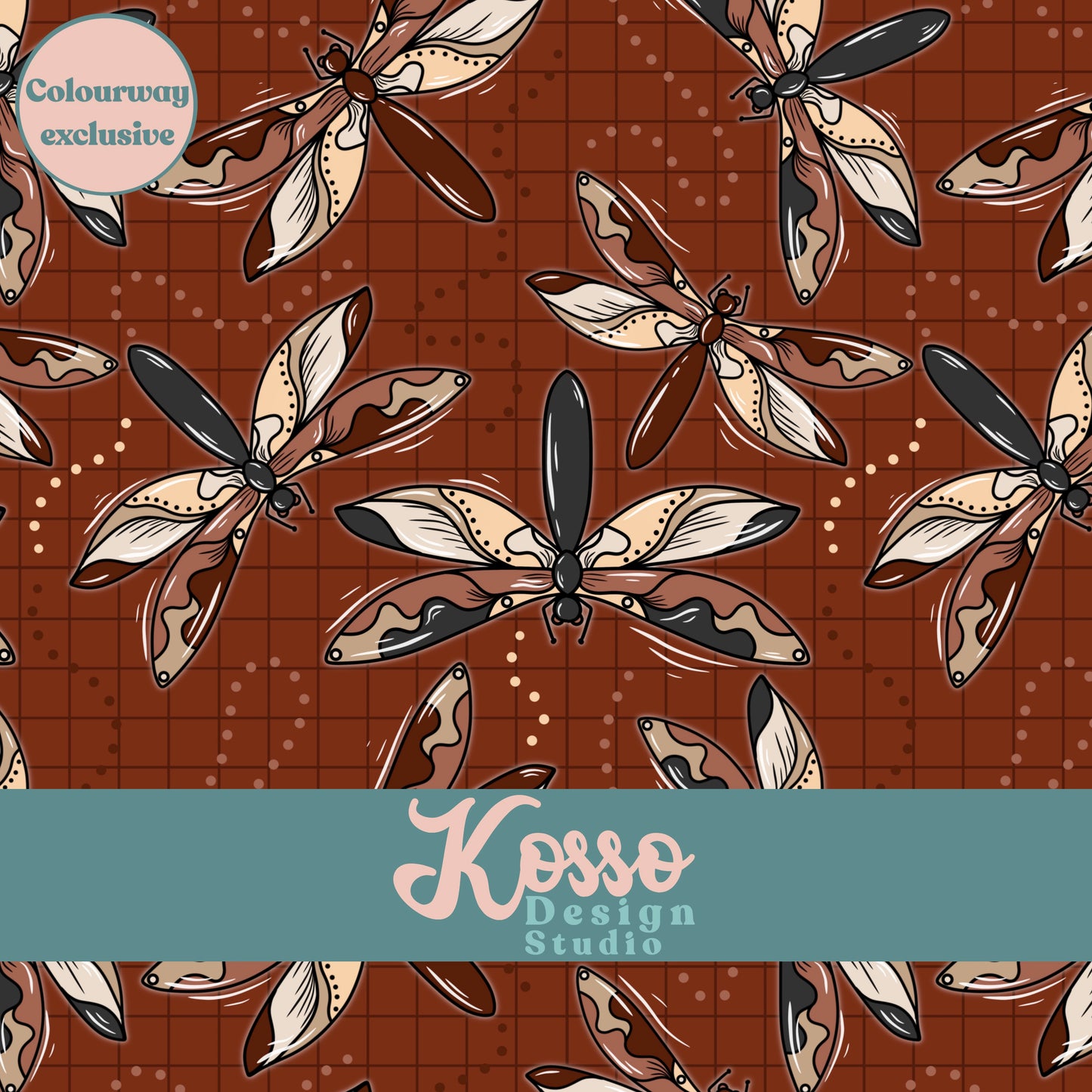 Hand drawn seamless design - sublimation pattern- digital repeat seamless design - alternative, retro, pretty digitally drawn seamless design