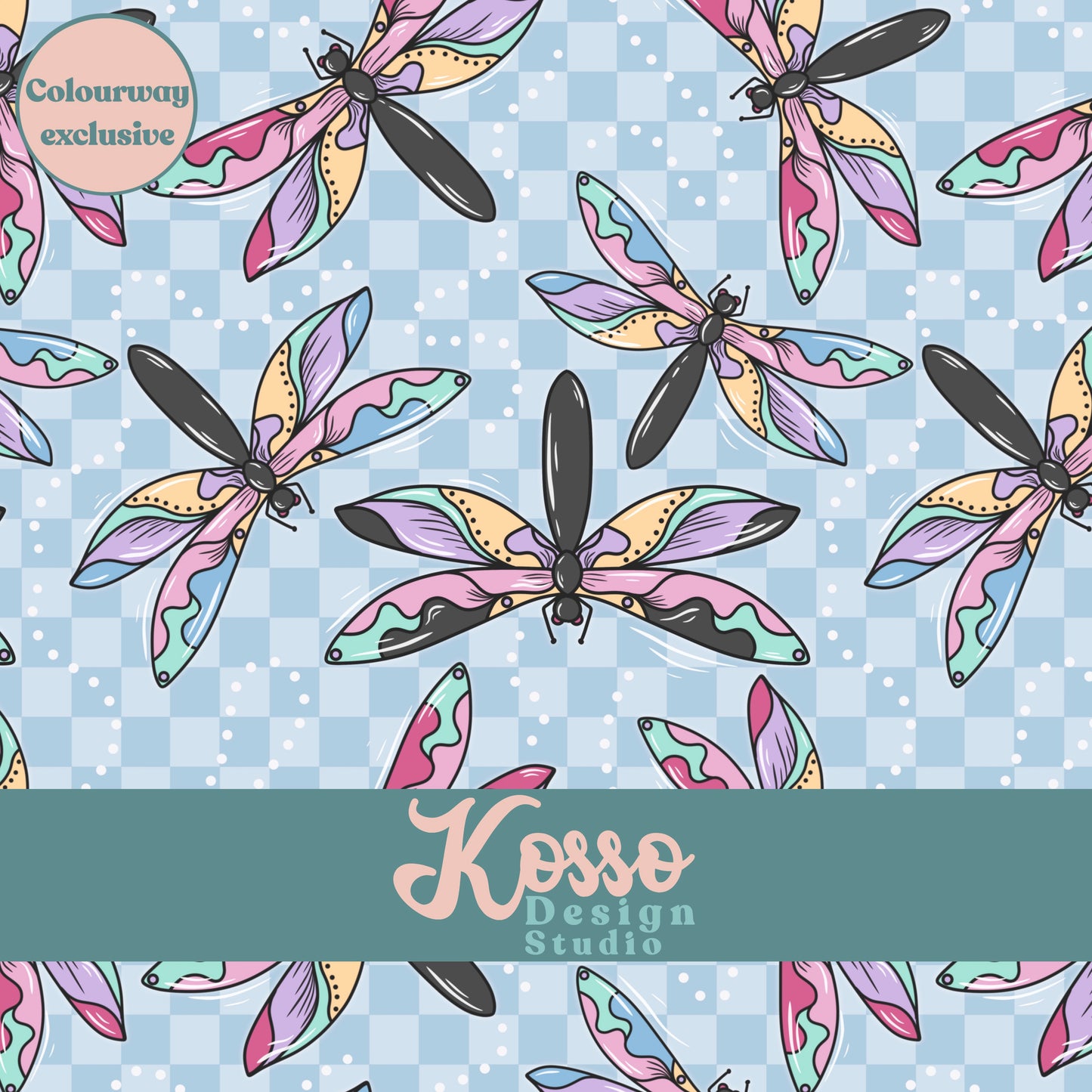 Hand drawn seamless design - sublimation pattern- digital repeat seamless design - alternative, retro, pretty digitally drawn seamless design