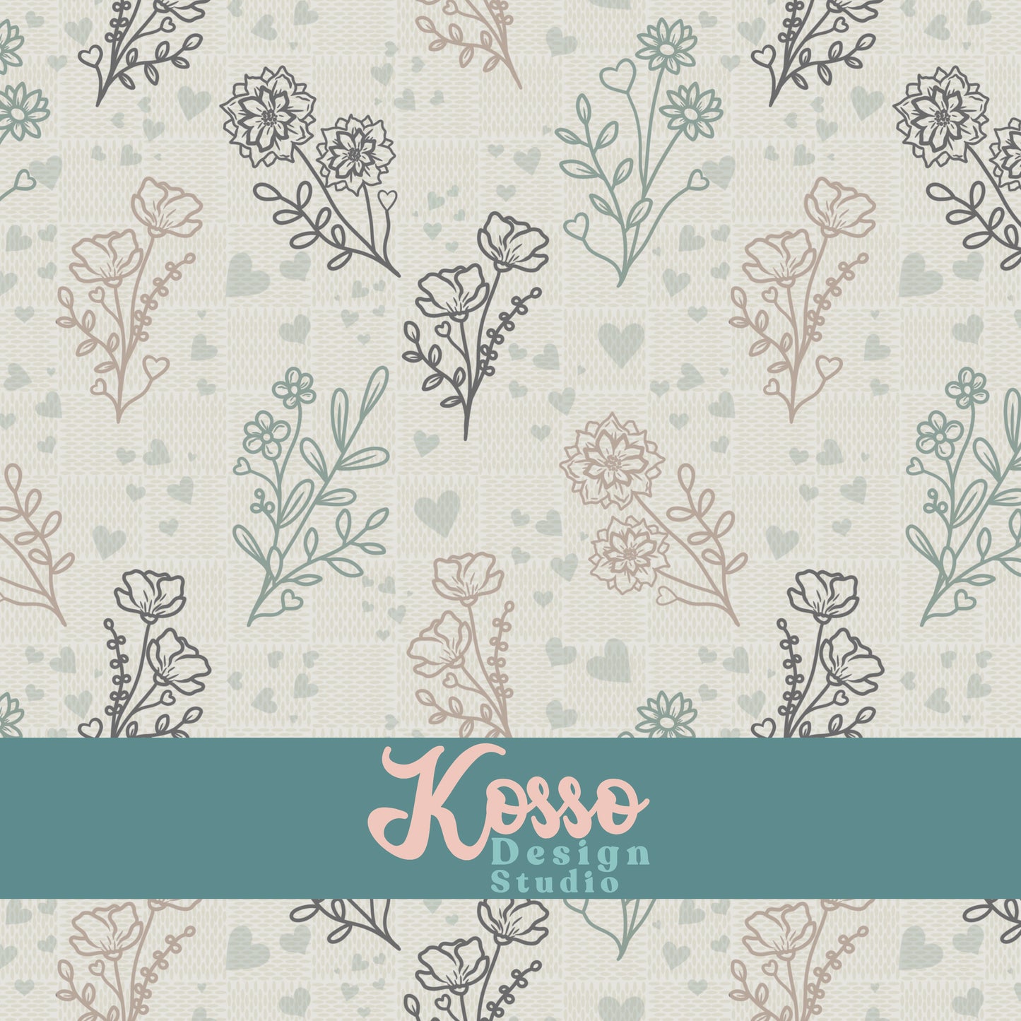 Hand drawn seamless design - sublimation pattern- digital repeat seamless design - alternative, retro, pretty digitally drawn seamless design