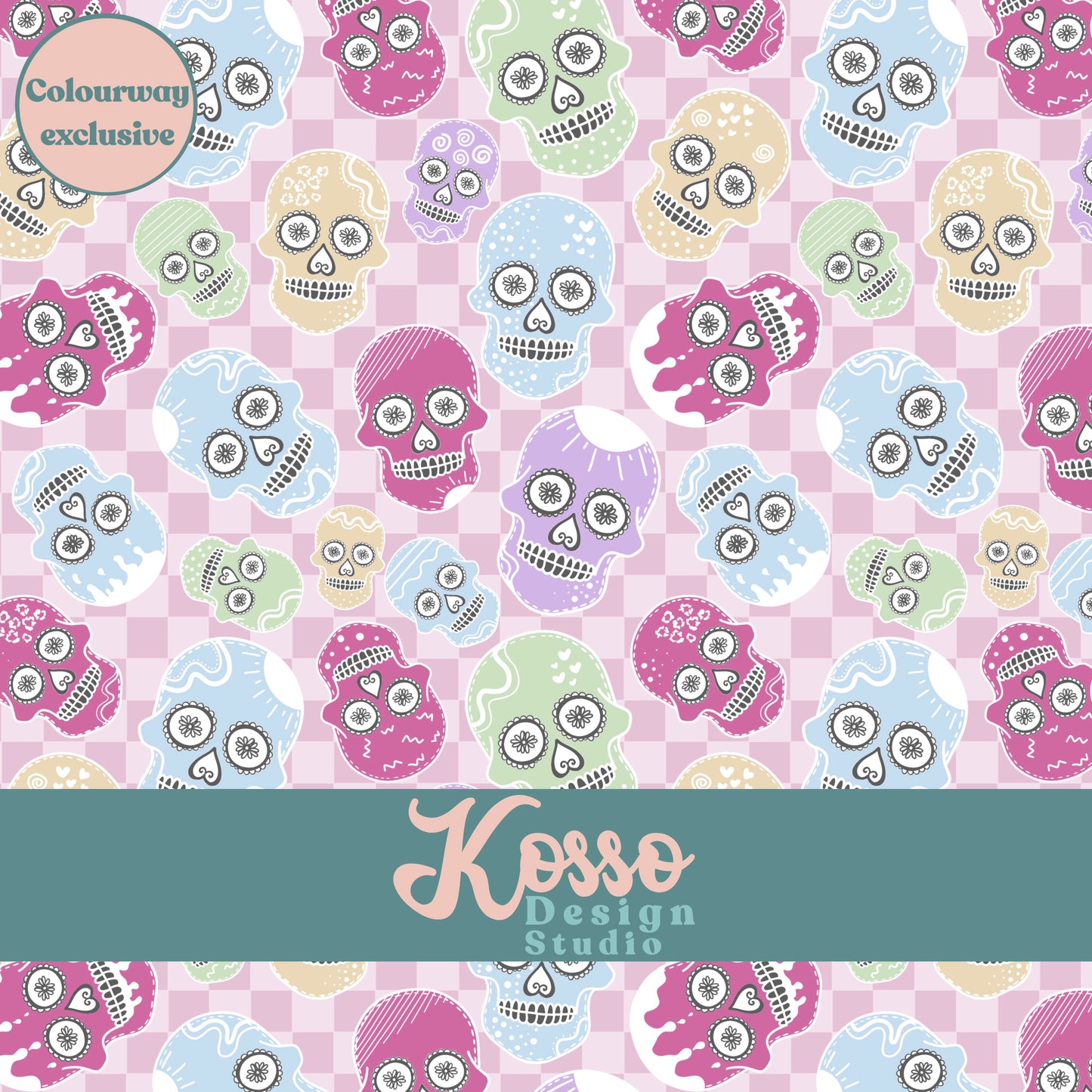 Hand drawn seamless design - sublimation pattern- digital repeat seamless design - alternative, retro, pretty digitally drawn seamless design
