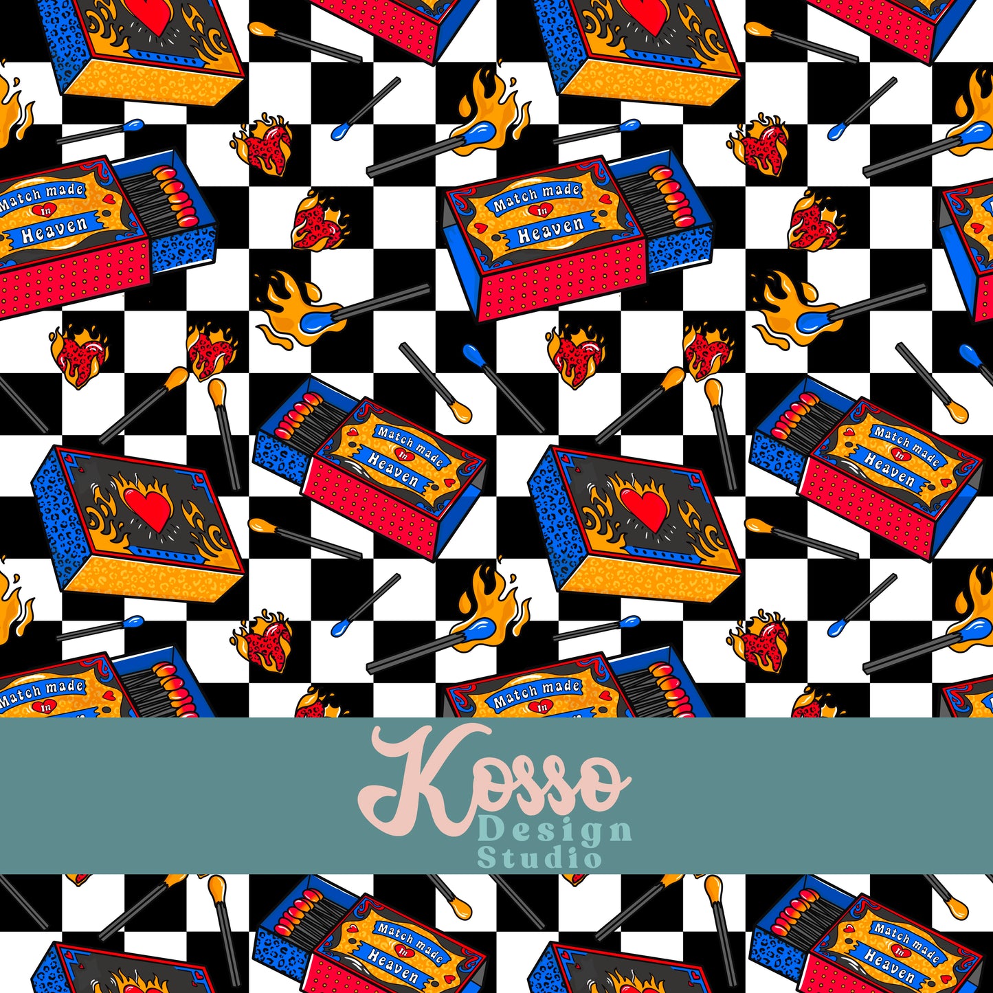 Hand drawn seamless design - sublimation pattern- digital repeat seamless design - alternative, retro, pretty digitally drawn seamless design