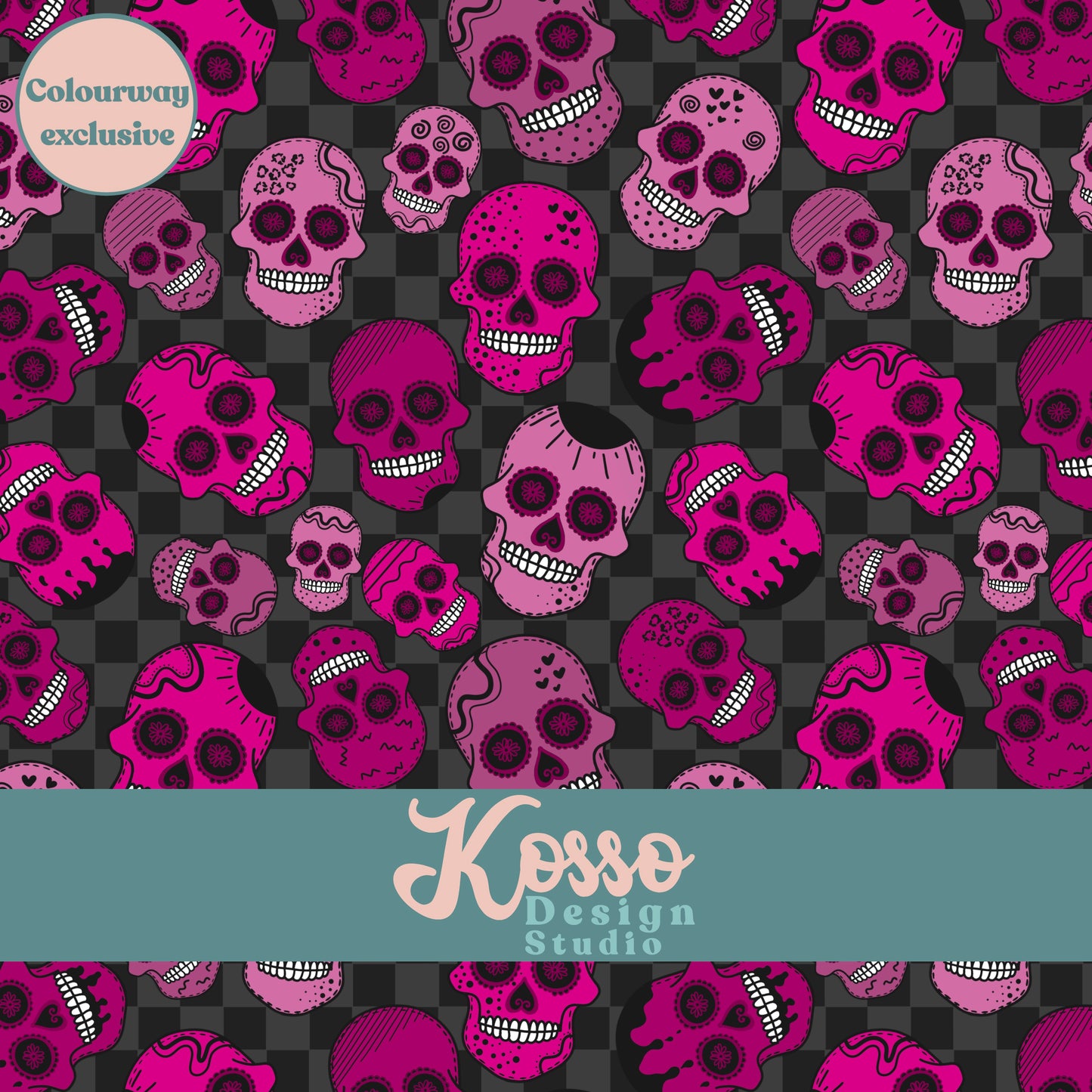 Hand drawn seamless design - sublimation pattern- digital repeat seamless design - alternative, retro, pretty digitally drawn seamless design