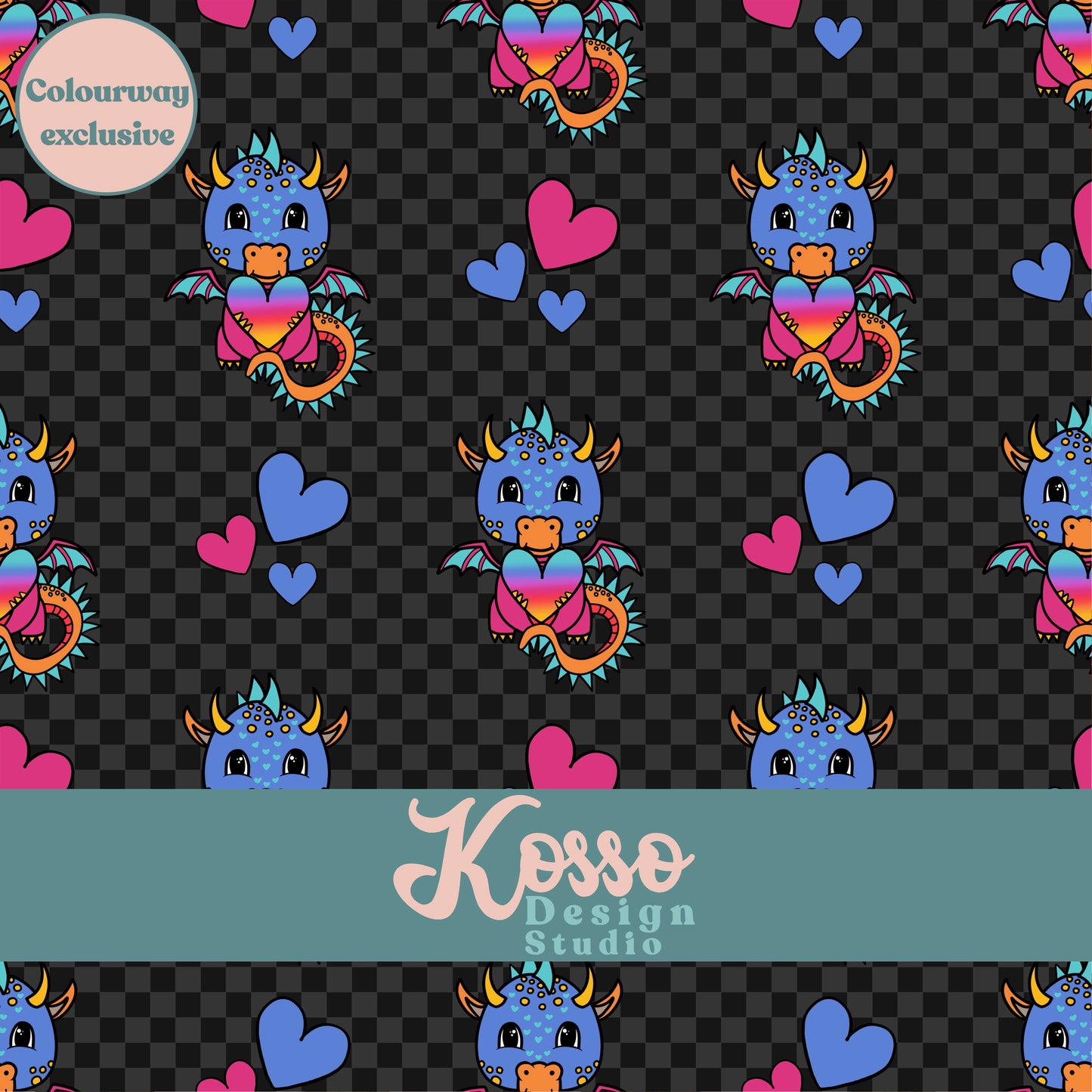 Hand drawn seamless design - sublimation pattern- digital repeat seamless design - alternative, retro, pretty digitally drawn seamless design
