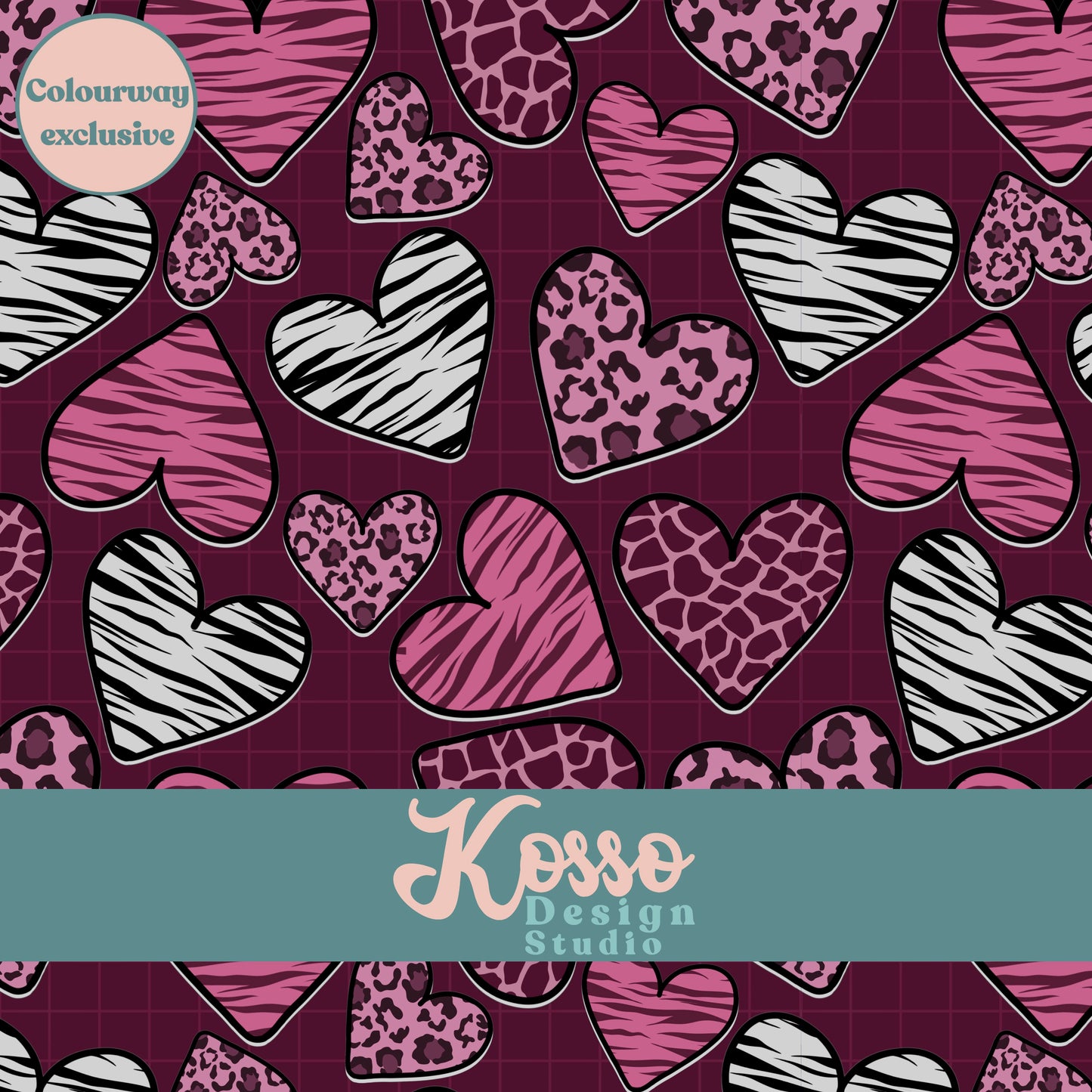 Hand drawn seamless design - sublimation pattern- digital repeat seamless design - alternative, retro, pretty digitally drawn seamless design