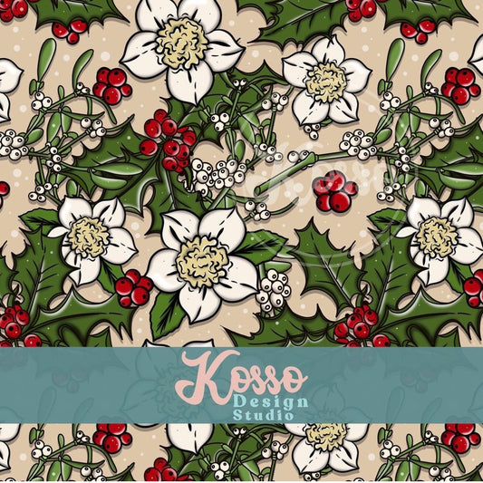 Christmas / Winter floral- Non exclusive seamless design