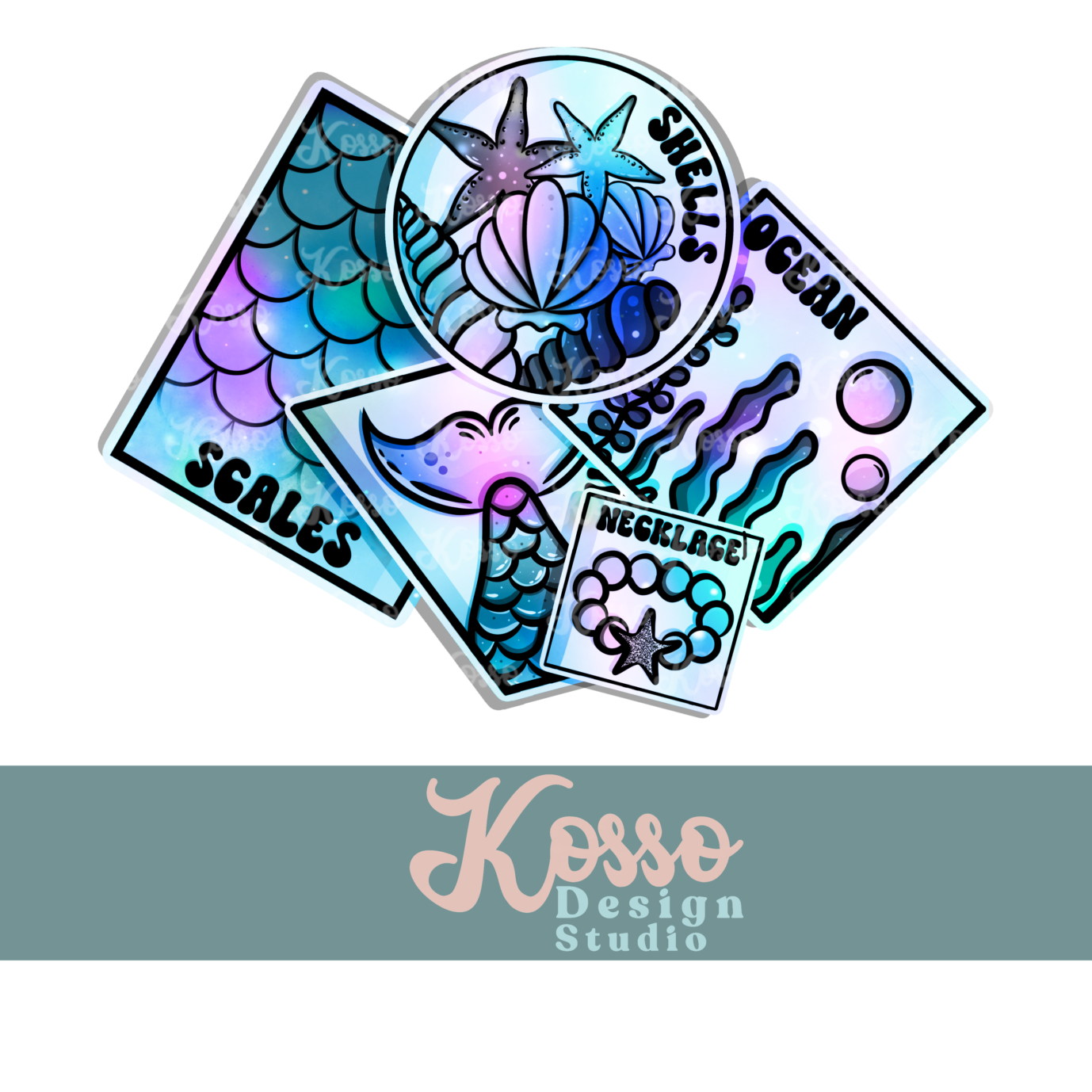 Mermaid Stickers -  limited Exclusive (10 available)- Seamless Design