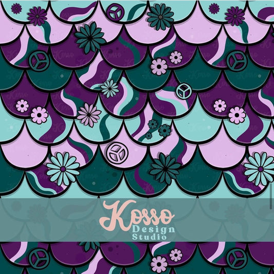 Retro Mermaid Scales- Non exclusive seamless design