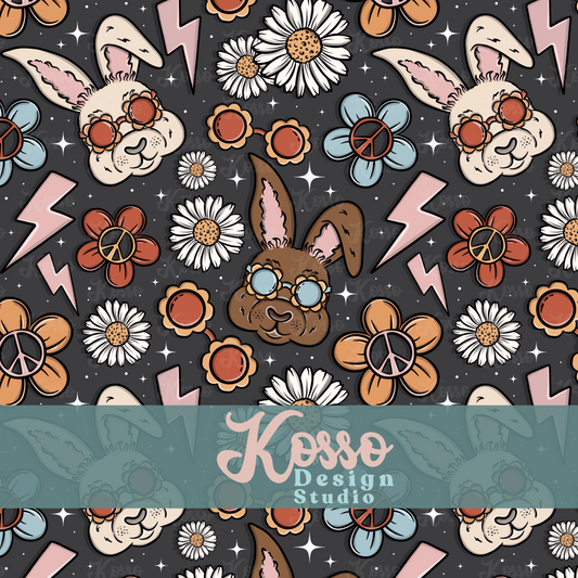 Hippie Spring Bunny - Non exclusive - Seamless Design