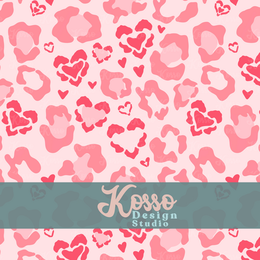 Love heart leopard print valentine - Non exclusive seamless design