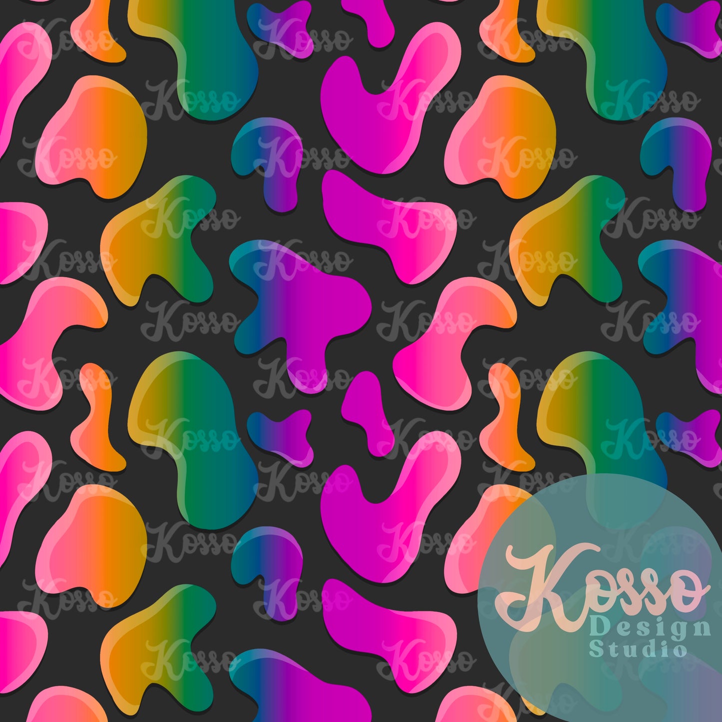 Rainbow Cow Print- Non Exclusive- Seamless Design