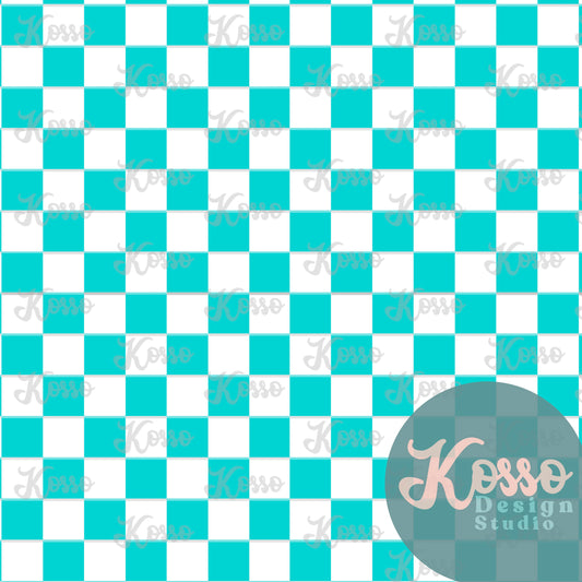 Turquoise Checks- Non Exclusive- Seamless Design