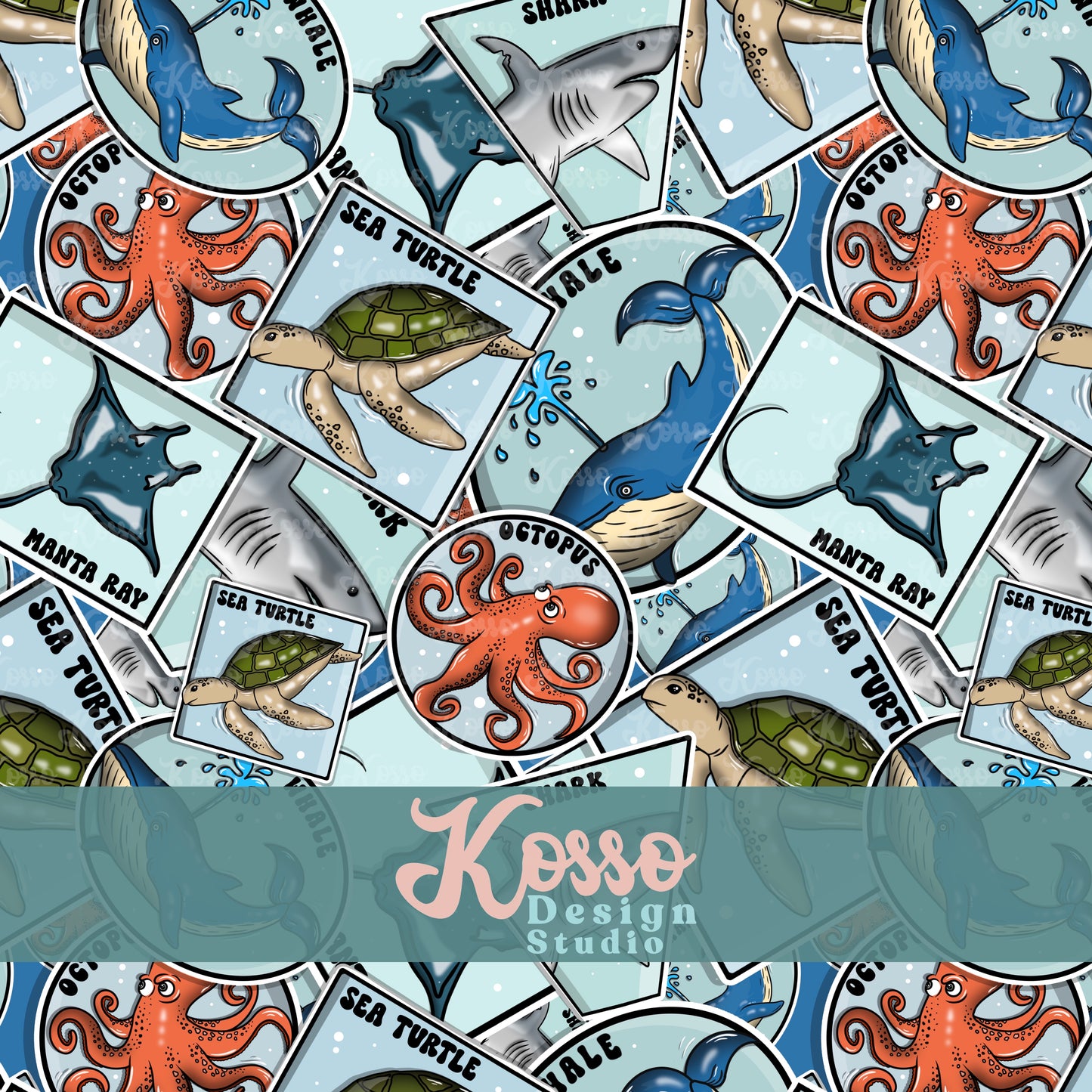 Marine Animal Stickers - Limited Exclusive- Seamless Design (10 available)