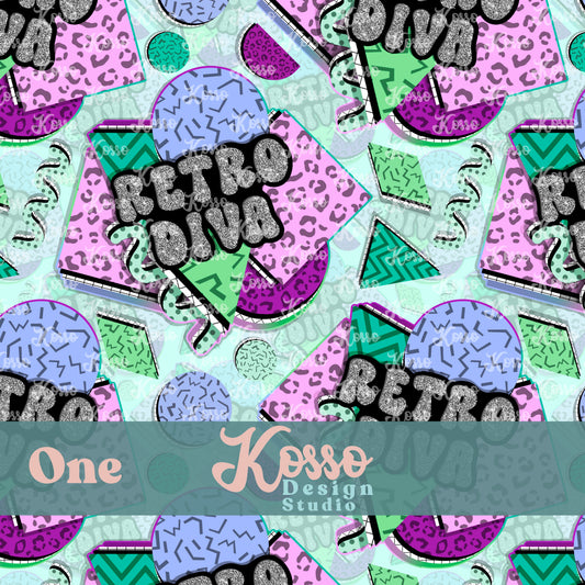 Retro Diva  - Non Exclusive- Seamless Design