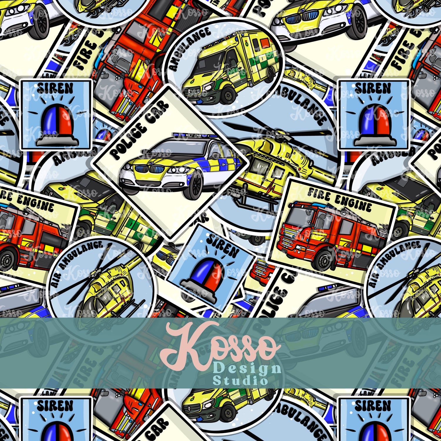 Emergency Vehicle Stickers - Limited Exclusive- Seamless Design (10 av ...