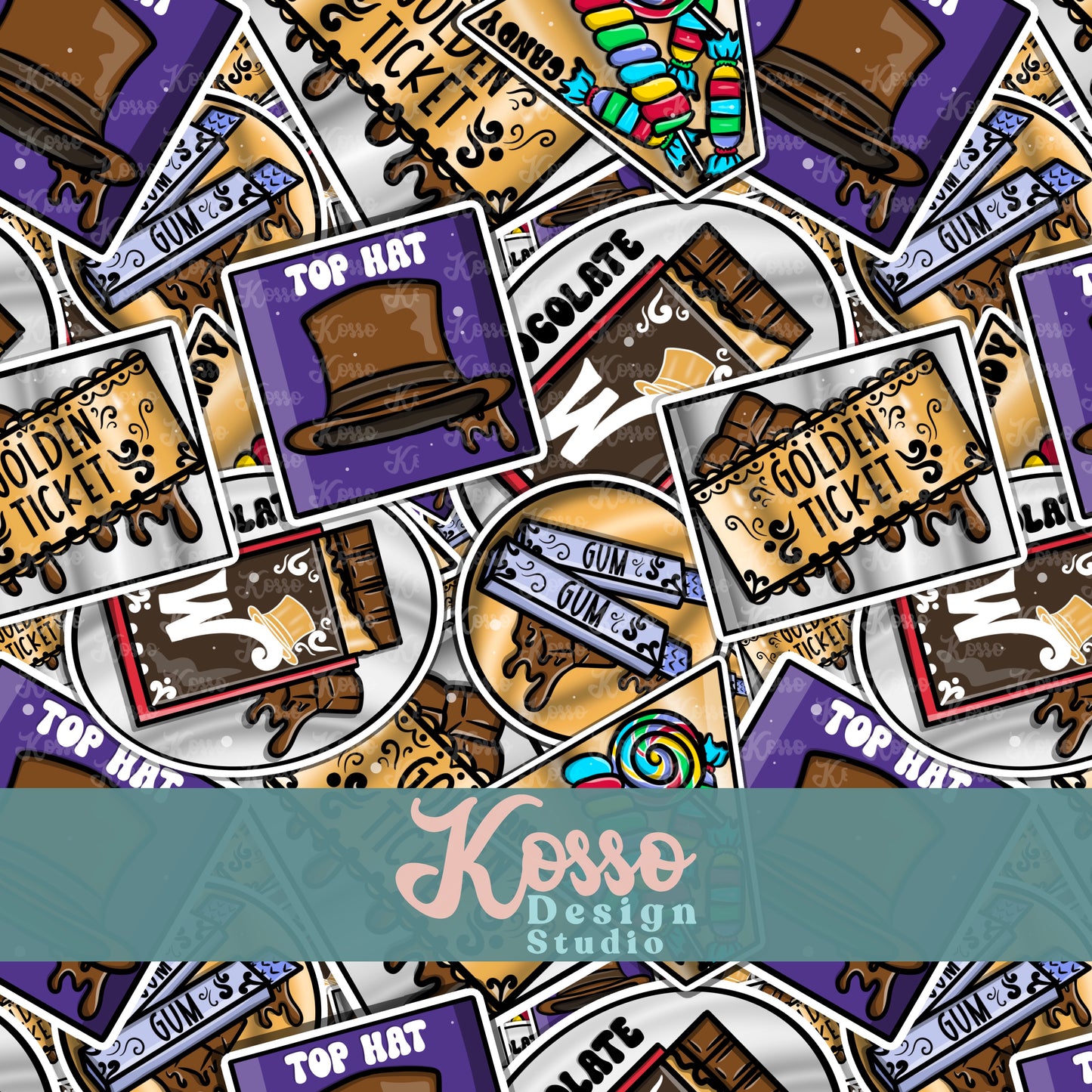 Wonka Stickers - Non Exclusive- Seamless Design