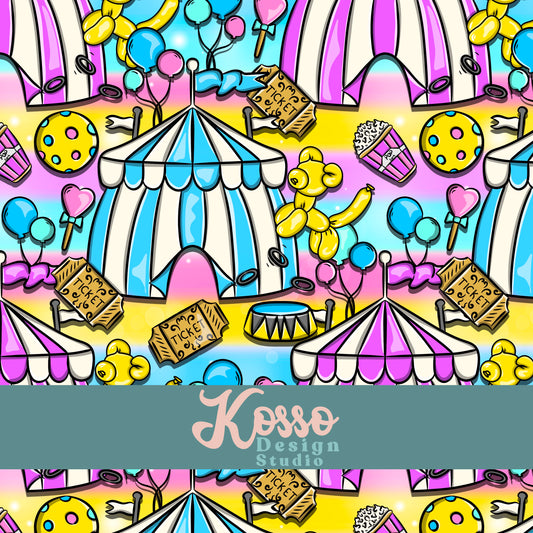 Exclusive Fun Fair Circus Seamless Design